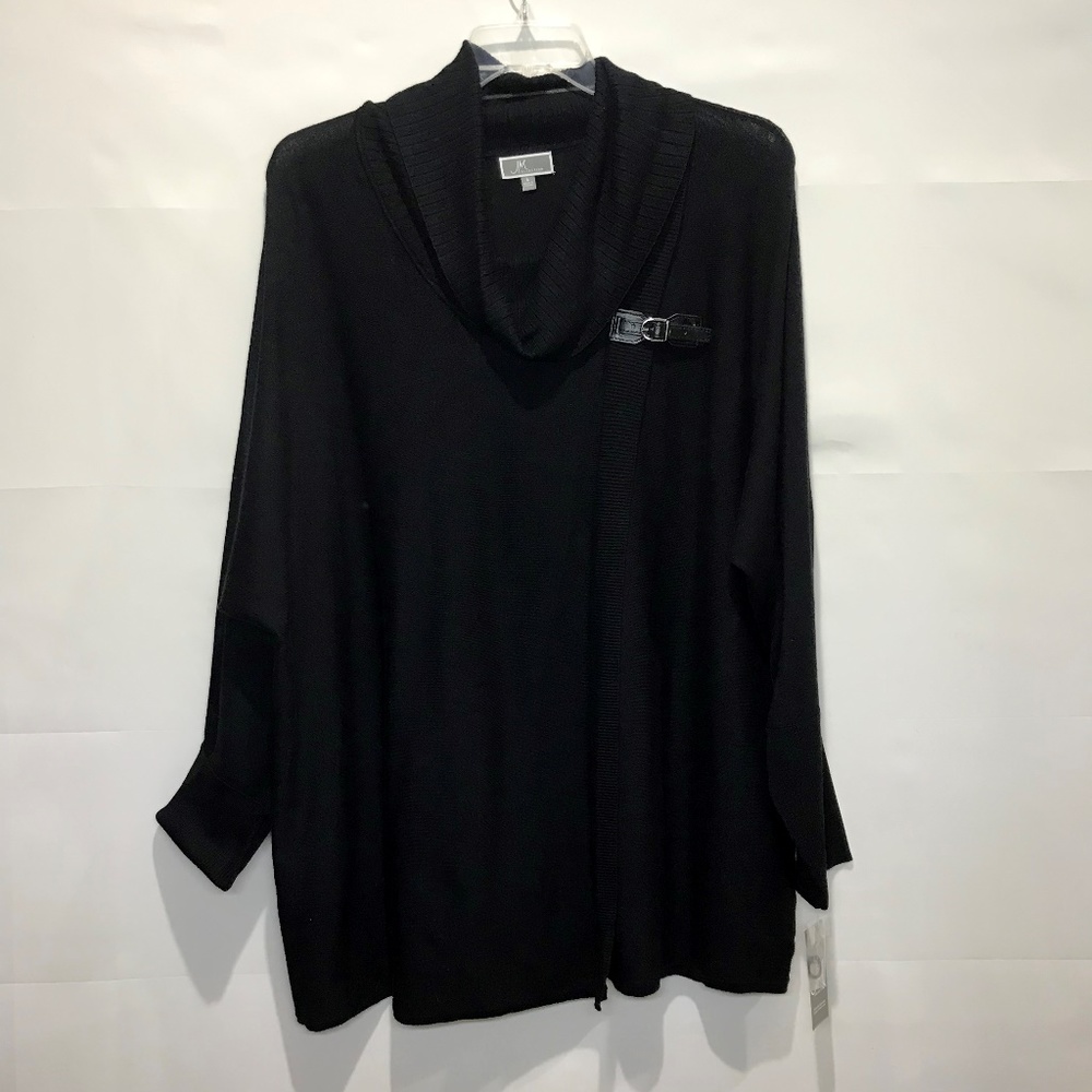 JM Collection sz Lg Black 1 Top Cardigan